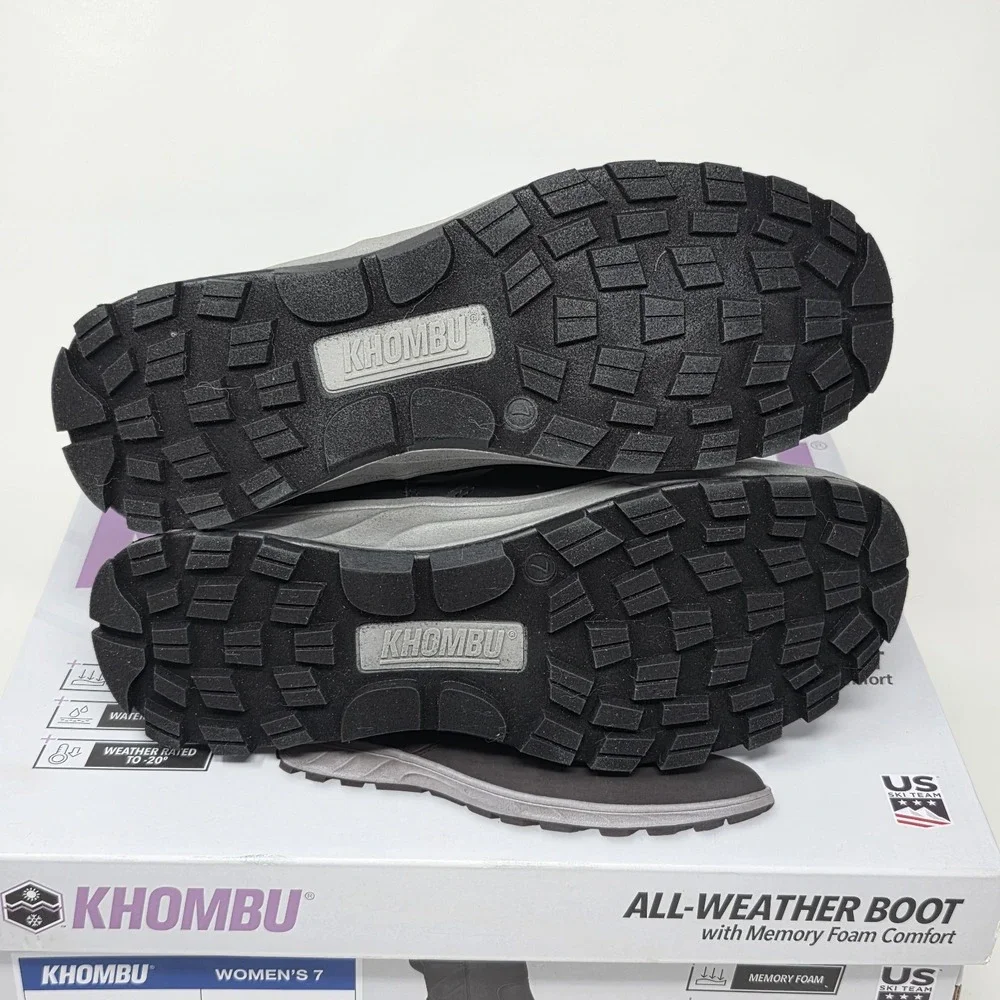 Khombu Dusk Women's All-Weather Boots Black Rated -20° Water Repellent‎ Size 7